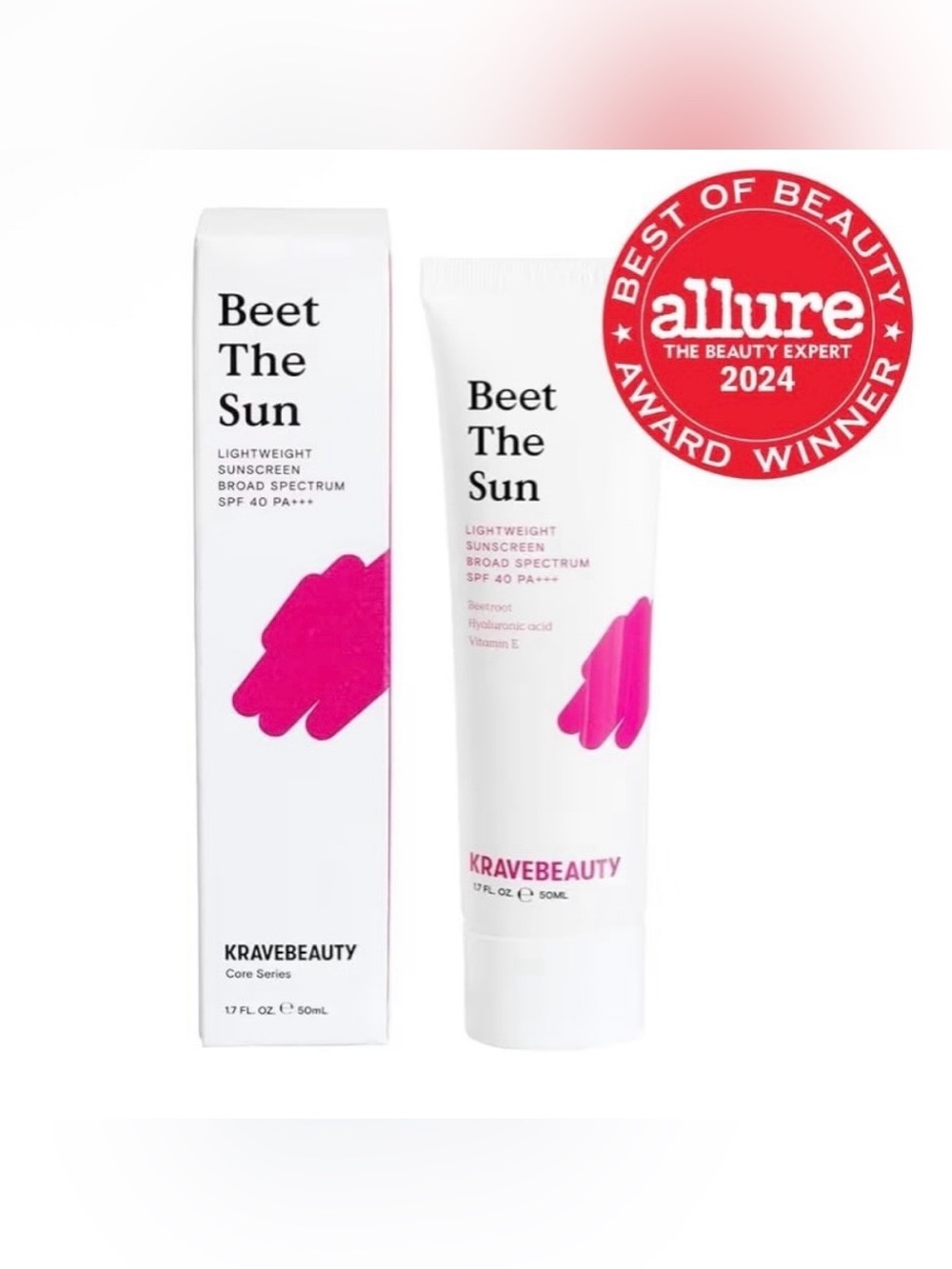 KraveBeauty Beet The Sun Lightweight Sunscreen SPF 40 - Sealed BNIB